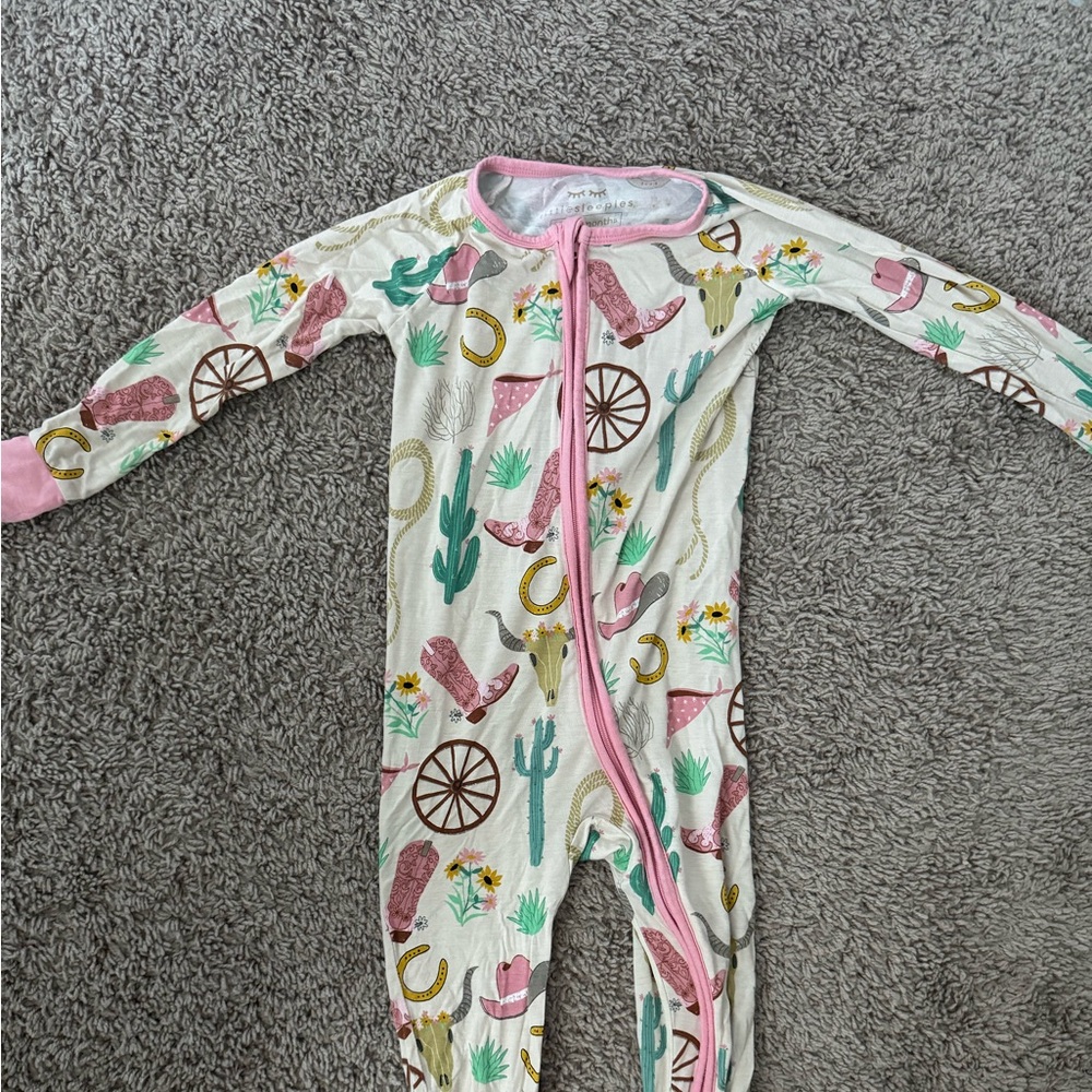 Little Sleepies Ready to Rodeo pink zippy
